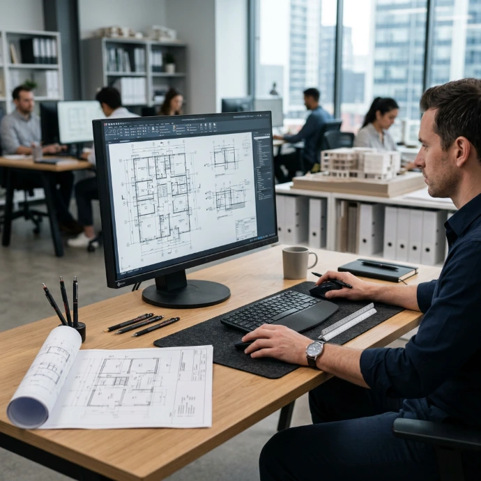 AI Generated AutoCAD 2D Architectural and Technical Drafting